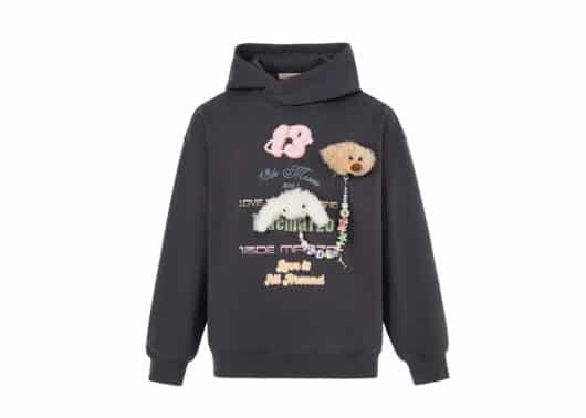 13De Marzo Logo Pendent Hoodie Dark Grey front view
