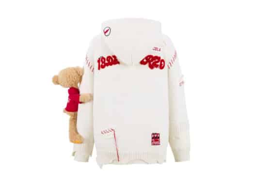 13De Marzo x Coca-Cola Bear Broken Knit Hoodie White back view