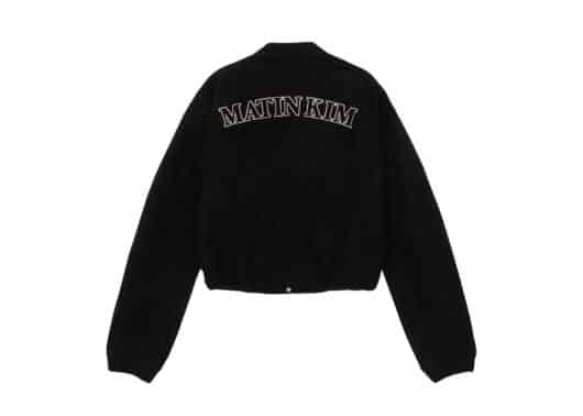 Matin Kim Faux Suede Bomber Jumper Black (W) JP012 back iew