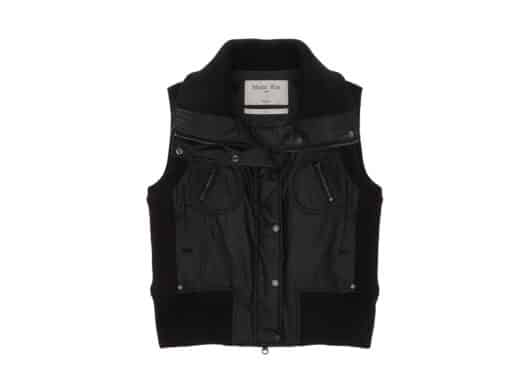 Matin Kim Knit Point High Neck Vest Jumper Black VT001