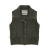 Matin Kim Knit Point High Neck Vest Jumper Khaki VT001