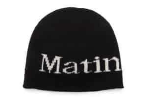 Matin Kim Logo Linen Short Beanie Black HT010