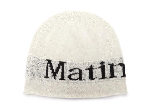 Matin Kim Logo Linen Short Beanie White HT010