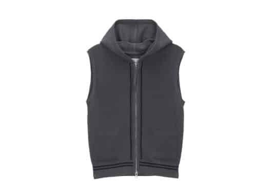 Matin Kim Point Logo Knit Vest Hoodie Charcoal (W) KV003 - Image 2