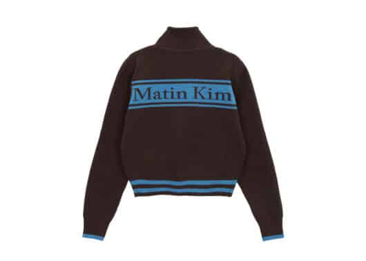 Matin Kim Spell Point Stripe Knit Cardigan Brown CD016 back view