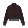 Matin Kim Spell Point Stripe Knit Cardigan Brown CD016 - Image 2