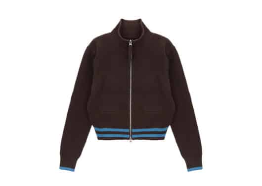 Matin Kim Spell Point Stripe Knit Cardigan Brown CD016 - Image 2