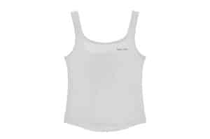 Matin Kim Square Neck Sleeveless Logo Top White TS034 front view