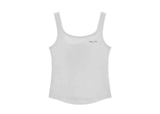 Matin Kim Square Neck Sleeveless Logo Top White TS034 front view