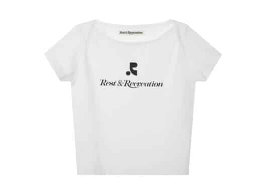 Rest & Recreation Logo Lip Neck Tee White