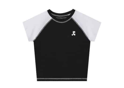 Rest & Recreation Raglan Crop Top Black
