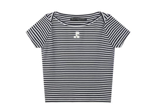 Rest & Recreation Stripe Lip Neck Tee Navy