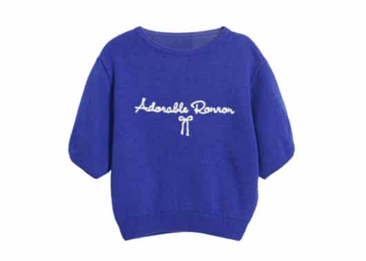 Ronron Adorable Puff Short Sleeve Knit Blue