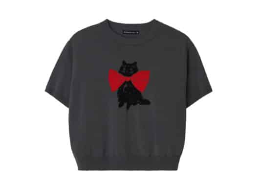 Ronron Cats Short Sleeve Knit Charcoal