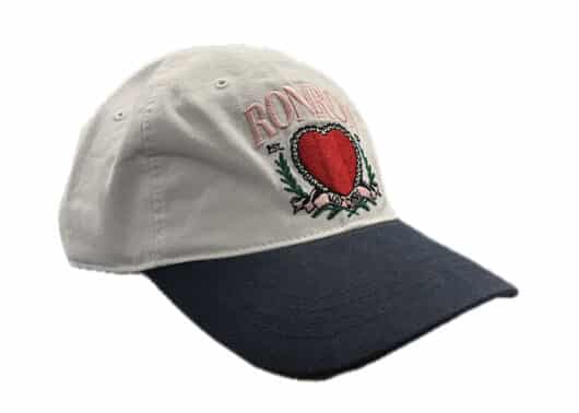 Ronron Heart Laurel Ball Cap White Navy