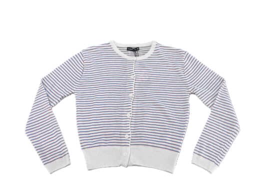 Ronron Multi Stripe Knit Cardigan Blue Pink
