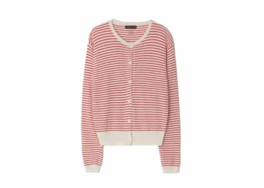 Ronron Multi Stripe Knit Cardigan Red Butter