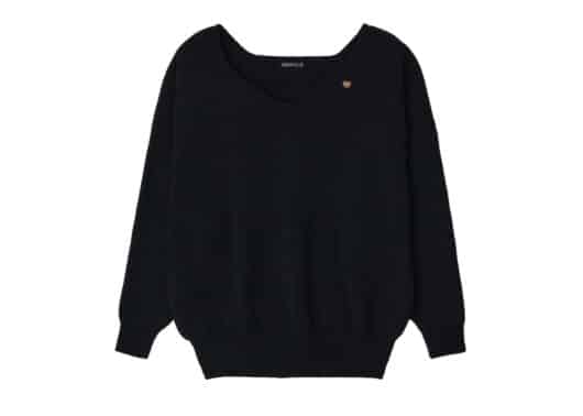 Ronron Sleeve V Neck Overfit Knit Black