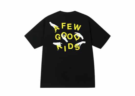 A Few Good Kids Hand Shaped Hip-Hop Half Sleeved Casual Tee Black Back View
