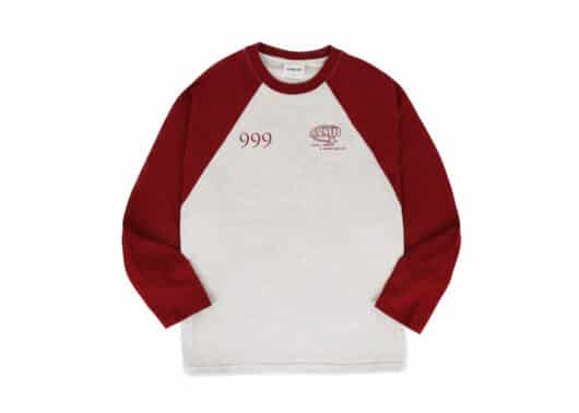Ambler 999 Raglan Long Sleeve Tee Burgundy AJS102