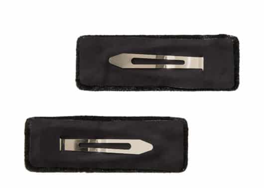 Emis Glitter Velvet Rectangular Hairpin Black - Image 2