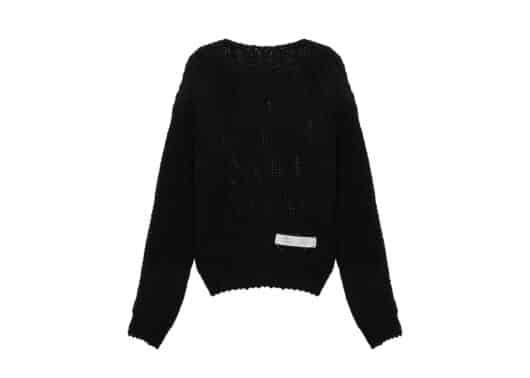 Matin Kim Braid Texture Knit Pullover Khaki PO022