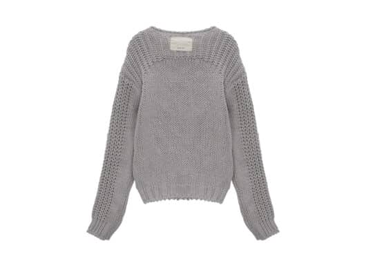 Matin Kim Braid Texture Knit Pullover Grey PO022 - Image 2