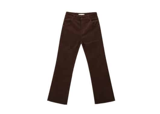 Matin Kim Corduroy Damaged Pants Brown PT003 front view