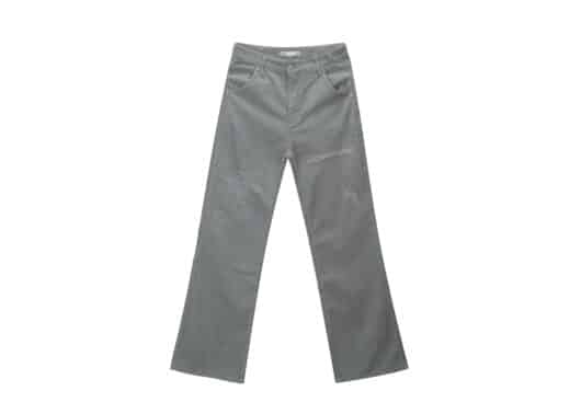 Matin Kim Corduroy Damaged Pants Grey PT003 front view