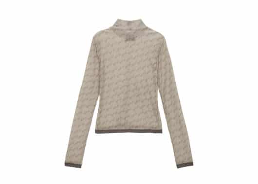 Matin Kim Lettering Turtle Neck Light Tee Beige TS062 - Image 2