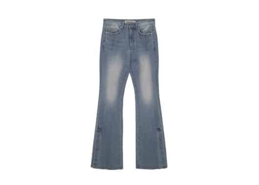 Matin Kim Side Snap Boots Cut Denim Pants Blue DN024