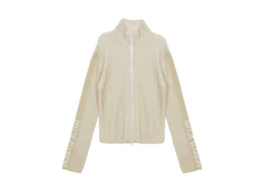 Matin Kim Sleeve Point Zip Up Cardigan Ivory CD005