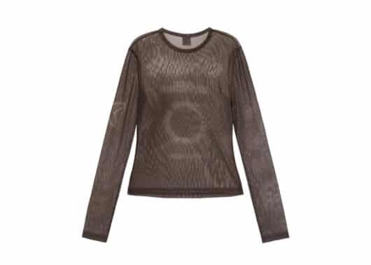 Matin Kim Starfish Mesh Long Sleeve Brown TS027 back view