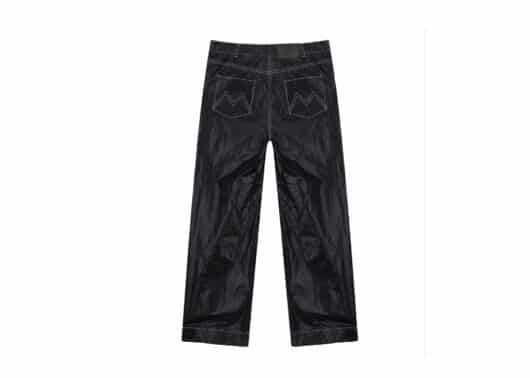Matin Kim Stitch Detailed Trucker Pants Black PT007 Back view