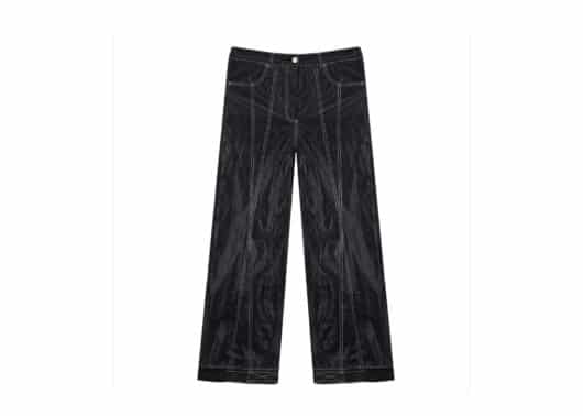 Matin Kim Stitch Detailed Trucker Pants Black PT007 Front view