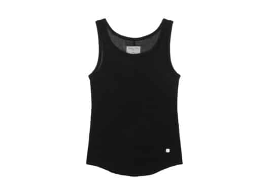 Matin Kim Texture Point Sleeveless Tee Black TS036