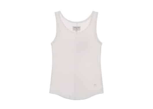 Matin Kim Texture Point Sleeveless Tee White TS036 front view