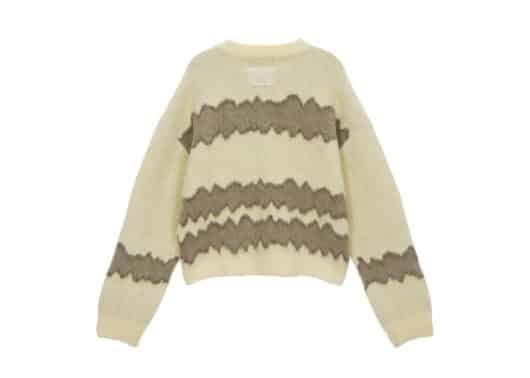 Matin Kim Wavy Stripe Brushed Cardigan Yellow CD010 - Image 2