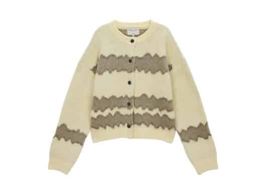 Matin Kim Wavy Stripe Brushed Cardigan Yellow CD010