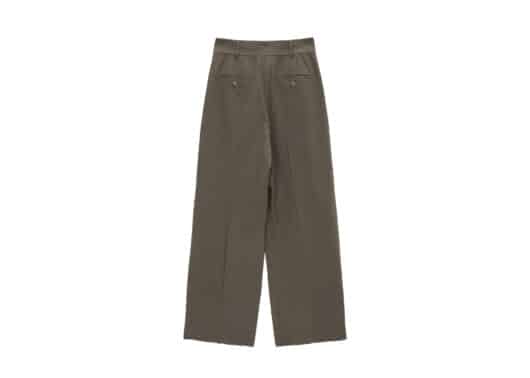 Matin Kim Wide Wrap Tuck Trouser Brown PT046 back view