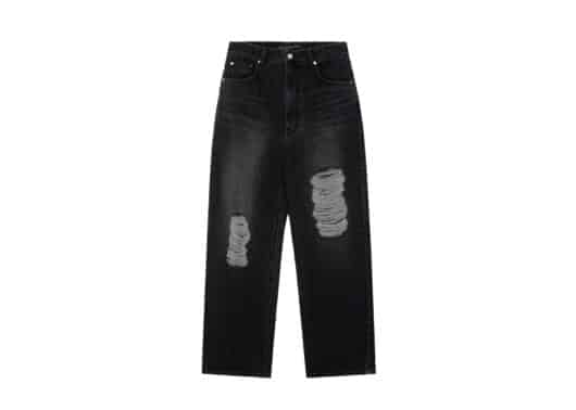 Rest & Recreation Destroyed Denim Pants Black front view