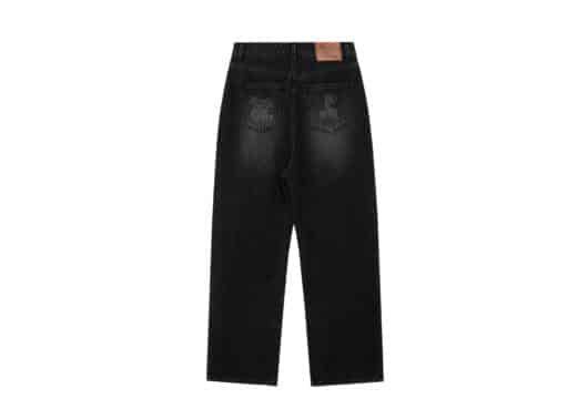 Rest & Recreation Destroyed Denim Pants Black back view