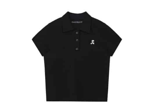Rest & Recreation Light Polo Top Black front view