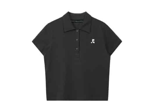 Rest & Recreation Light Polo Top Charcoal front view