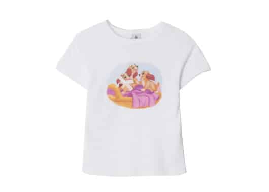 Ronron Baby Puppies Slim Fit Crop Tee White