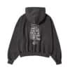 LMR Symbol Logo Drawing Lettering Dyeing Hoodie Charcoal Back View