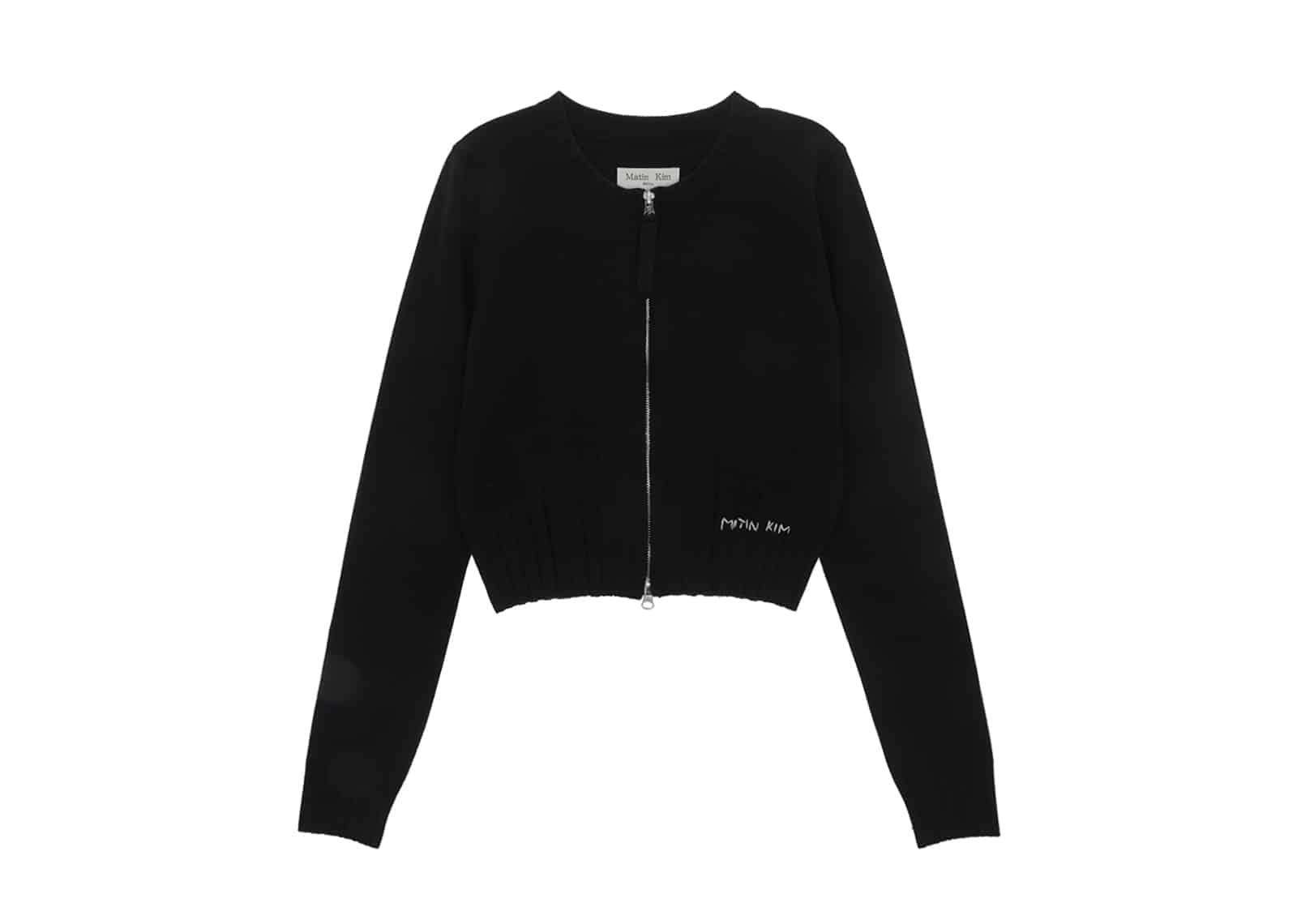 【matin kim】sleeve point zip up cardigan MATIN KIM SPELL POINT STRIPE KNIT CARDIGAN IN IVORY – SeoulSeoul