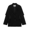 Matin Kim Side Cut Detail Jacket Black JK006 Front View