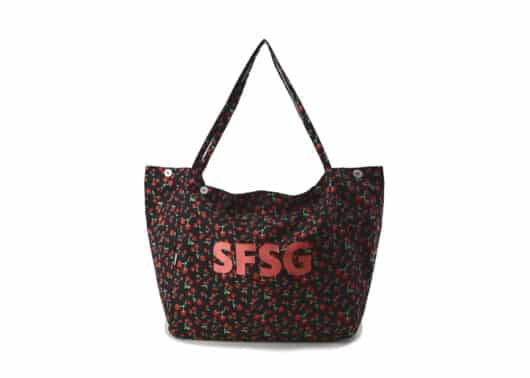 SFSG Cherry Printed Logo Tote Bag Black SFG4BSB031 Front View