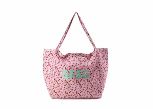 SFSG Cherry Printed Logo Tote Bag Pink SFG4BSB032 Front View